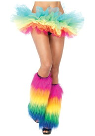 Rainbow Furry Leg Warmers | コスプレ 衣装 仮装 小道具 おもしろい イベント パーティ 発表会 デコレーション リボン アクセサリー メンズ レディース 子供 おしゃれ かわいい ギフト プレゼント