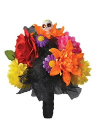 Skull and Flowers Day of the Dead Bouquet | コスプレ 衣装 仮装 小道具 おもしろい イベント パーティ 発表会 デコレーション リボン アクセサリー メンズ レディース 子供 おしゃれ かわいい ギフト プレゼント