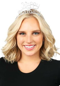 Happy Birthday Silver Sparkle Tiara | �R�X�v�� �ߑ� ���� ������ �������낢 �C�x���g �p�[�e�B ���\�� �f�R���[�V���� ���{�� �A�N�Z�T���[ �����Y ���f�B�[�X �q�� ������� ���킢�� �M�t�g �v���[