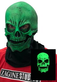 UV Green Glow Skull マスク for 大人用s | コスプレ 衣装 仮装 小道具 おもしろい イベント パーティ 発表会 デコレーション リボン アクセサリー メンズ レディース 子供 おしゃれ かわいい ギフト プレゼント