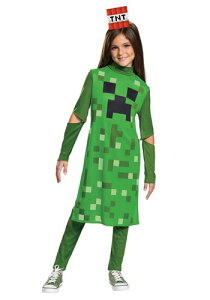 Minecraft 女の子s Creeper Classic コスチューム | 子供 こども コスプレ 衣装 仮装 かわいい イベント 飾り おもしろ 学芸会 発表会 オシャレ ハロウイン パーティ カワイイ 小学生 キッズ ギフト プ