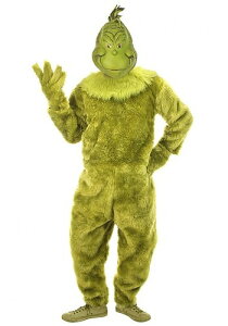 Men's The Grinch デラックス Jumpsuit w/ Latex マスク メンズ コスプレ 衣装 男性 仮装 男性用 イベント パーティ 学芸会 ギフト プレゼント