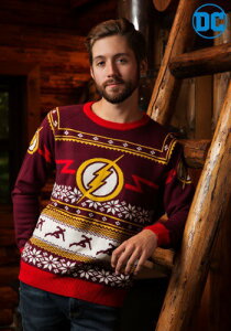 Flash Logo Men's Ugly Christmas Sweater Y RXv ߑ j  jp Cxg p[eB w| NX}X Mtg NX}XMtg
