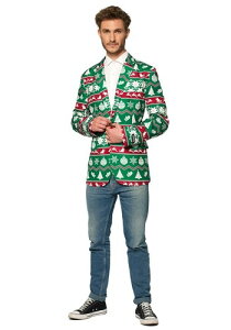 Suitmeister Christmas Green Nordic Men's Blazer Y RXv ߑ j  jp Cxg p[eB w| NX}X Mtg NX}XMtg