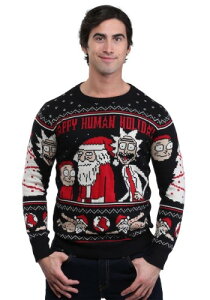 The Rick and Morty Happy Human Holiday lp Knit Sweater Y RXv ߑ j  jp Cxg p[eB w| Mtg v[g