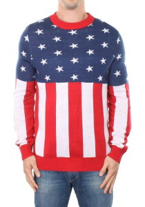 The Tipsy Elves Mens American Flag Holdiay Sweater Y RXv ߑ j  jp Cxg p[eB w| Mtg v[g