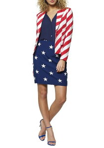 Stars and Stripes Women's OppoSuit ���f�B�[�X �R�X�v�� �ߑ� ���� ���� �����p �C�x���g �p�[�e�B �w�|�� �M�t�g �v���[���g
