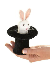 Mini Folkmanis Rabbit in �X�q �n�b�g Finger Puppet �n���E�B�� �R�X�v�� �ߑ� ���� ������ �������낢 �C�x���g �p�[�e�B �n���E�B�[�� �w�|��