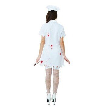 即納ゾンビナースコスプレ衣装ハロウィン大人用コスチューム血のり付き/看護婦さん/看護婦/USJ/血糊/仮装/スプラッターナース/ホラー/怖い/学園祭/文化祭/イベント