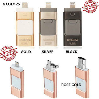 64GBフラッシュメモリUSBメモリLightningライトニングmicroUSBマイクロUSBAndroidアンドロイドiphoneアイフォン対応3色スマホPCバックアップ