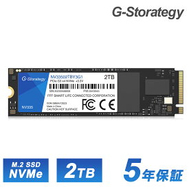 SSD 2TB 内蔵 M.2 TLC NAND 増設 読み取り3418MB/s 書き込み3075MB/s 高耐久性 NVMe デスクトップPC ノートPC かんたん取付け 5年間保証 新品 送料無料 G-Storategy NV33502TBY3G1