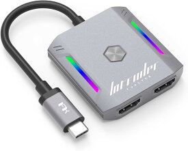 Type-C HDMIアダプター iPhone15対応 ゲーミングモデル Intruder USB-C to Dual HDMI Dongle HDMIポート最大8K 30Hz対応 USB-C PDポート MacBook Pro プラグ&プレイデバイス採用 Feeltek HCM002GM1F