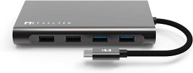 Type-Cハブ iPhone15対応 Mega-Dock 11 in 1 USB-C Hub USB-C PD最大100W対応 Thunderbolt 3データ転送/HDMI 4Kビデオ/デュアルカードリーダースロット搭載 トリプルディスプレイモード対応 Feeltek UCH011AP2