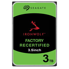 HDD 3.5インチ 3TB NAS向け SEAGATE IronWolf SATA600 5400rpm 256MB CMR HDD ST3000VN006 内蔵ハードディスク メーカーリファブ【整備済み品】