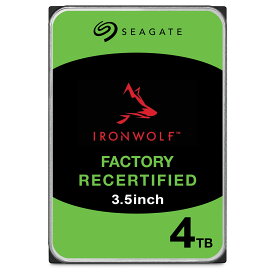 HDD 3.5インチ 4TB NAS向け SEAGATE IronWolf SATA600 5900rpm 64MB HDD ST4000VN008 内蔵ハードディスク メーカーリファブ【整備済み品】