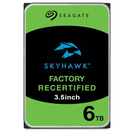 3.5インチ HDD 6TB 監視カメラ用 SEAGATE SkyHawk ST6000VX009 ビデオ レコーダー ネットワーク 内蔵ハードディスク CMR SATA 6Gb/s 256MB メーカーリファービッシュ 正規代理店品 180日保証【整備済み品】