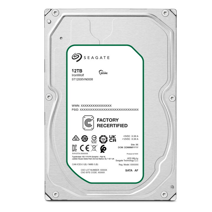 楽天市場】HDD 3.5インチ 12TB NAS SEAGATE IronWolf SATA600 7200rpm 