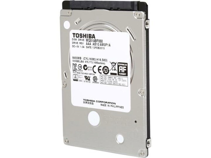 楽天市場】東芝 2.5インチ 内蔵ハードディスク 500GB SATA 7mm厚 薄型 新品 バルク品MQ01ABF050 1年保証 (500GB 5400rpm S-ATA) : PC 家電 PC周辺機器 PREMIUM STAGE 楽天市場】東芝 2.5インチ 内蔵ハードディスク 500GB SATA 7mm厚 薄型 新品 バルク品MQ01ABF050 1年保証 (500GB 5400rpm S-ATA) : PC 家電 PC周辺機器 PREMIUM STAGE