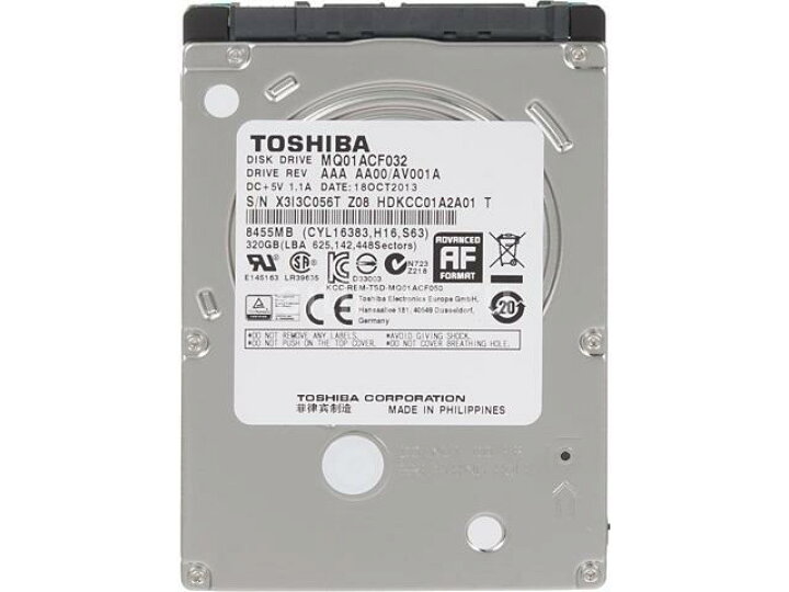 楽天市場】東芝 2.5インチ 320GB 内蔵ハードディスク SATA 7mm厚 薄型  