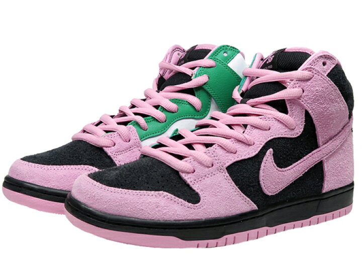 楽天市場 Nike Sb Dunk High Pro Prm ナイキ ダンク ハイ Sb Invert Celtics Black Pink Rise Lucky Green 白 ピンク グリーン マーズワン