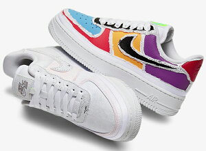 NIKE WMNS AIR FORCE 1 WHITE-MULTI COLOR ナイキ ウィメンズ エア フォース 1 白/マルチカラー レディース 女性モデル 二重構造