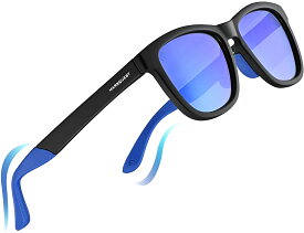 【在庫あり即納】MARSQUEST 偏光サングラス メンズ サングラス UVカット 偏光 スポーツ ミラーレンズ ブランド ウェリントン型 UV400 紫外線 運転 ドライブ 釣り 登山 ゴルフ メンズ レディース 弾性耳掛フレーム 軽量 【Momentum Plusシリーズ(ブルー)】