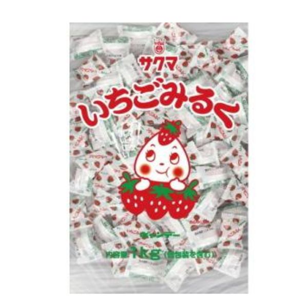 サクマ製菓 いちごみるく(ピロー) 1kg ストロベリー 1 袋 | MART-IN 楽天市場店