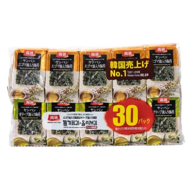 韓国海苔 10切×30袋 エゴマ油 オリーブ油 コストコ 海苔 Korean