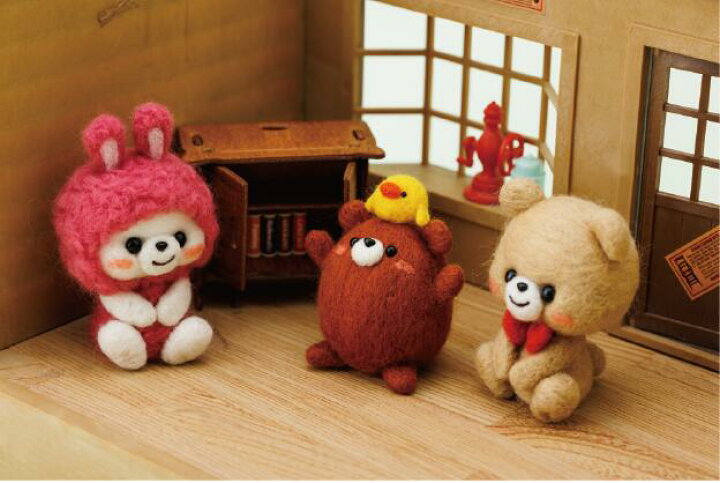 楽天市場】羊毛マスコット キットモコモコうさぎくまちゃんsayamokoの 