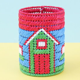 手芸キット こども手芸 おうちのペン立て H367-319 ハマナカ エコアンダリヤ 子供向け 女の子 男の子 小学生 夏休み 工作