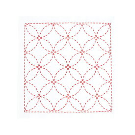 刺し子キット　花ふきん　オリムパスみんなできちゃうシリーズらくらく「刺し子ふきん」刺し子266　七宝つなぎ