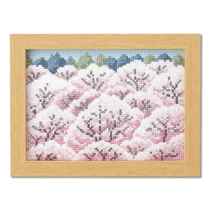 楽天市場】刺しゅうキット クロスステッチ4月 桜山景色12ヵ月の小さな 