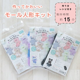 モール人形キット モールドール くま うさぎ ぬいぐるみ モールキット マスコットキット かわいい 手芸 ハンドメイド 夏休み 工作 女の子 小学生 大人 韓国