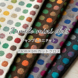 ドット柄 生地 『ジャンブルミニドット』【約73cm×1mカットクロス】ウール混 秋冬 厚手 1枚まで小型宅配便可