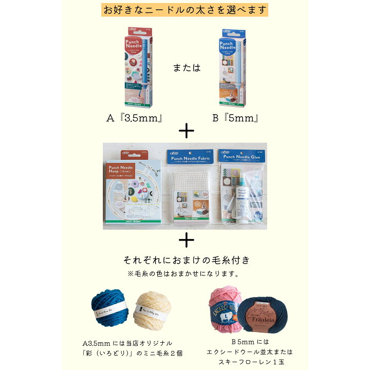 楽天市場】パンチニードルセット スターターキット 【4点セット＋毛糸 