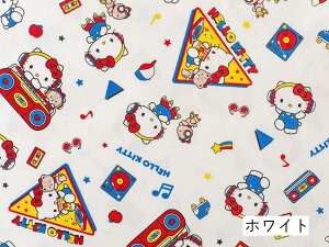 ハロー キティ 生地 オックス 『ミュージック柄 』サンリオ キャラクター kitty 布 レトロ かわいい 女の子
