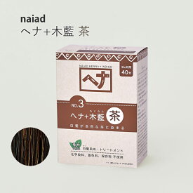 【100円クーポン有】naiad へナ+木藍　茶系100g 白髪染め 白髪染 白髪 しらがぞめ 染髪 毛染め ヘアカラー ヘナカラー ヘア カラー ヘナパウダー ナイアードヘナ トリートメントヘアカラー 家染め セルフ 天然素材 自然素材 母の日