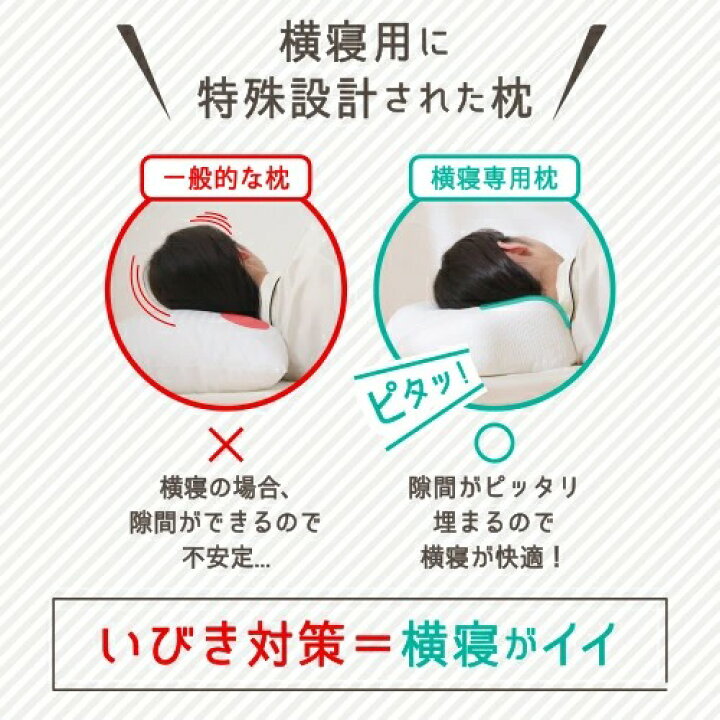 楽天市場】【100円クーポン有】横寝専用枕2 たすカル 横向きラクラク 
