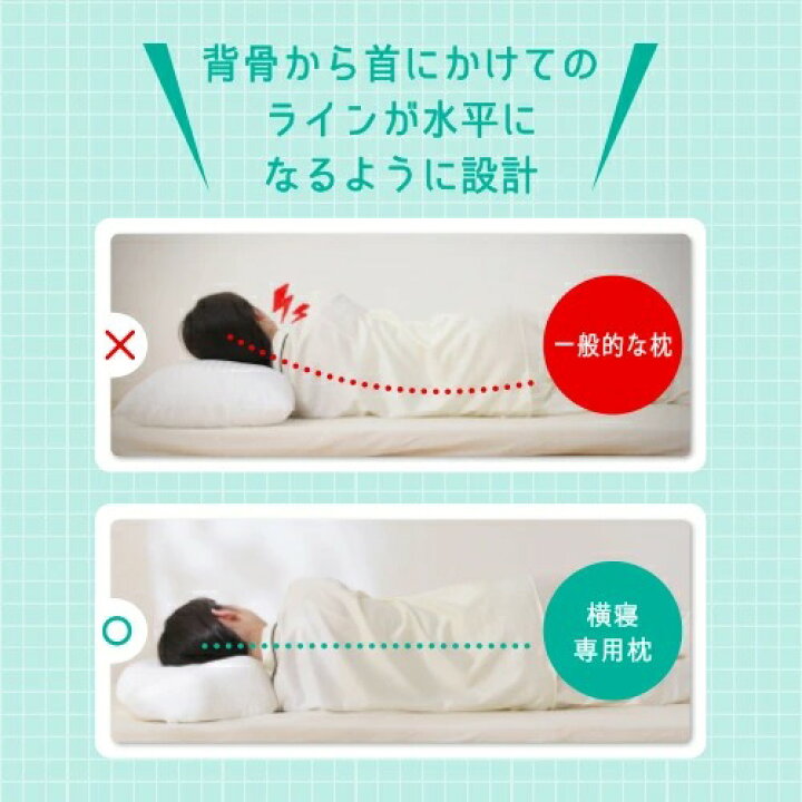 楽天市場】【100円クーポン有】横寝専用枕2 たすカル 横向きラクラク 