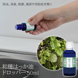 【100円クーポン有】和種はっか油ドロッパー50ml ミント 清涼感 リフレッシュ リラックス ニオイ 臭い 花粉症 マスク 鼻づまり 玄関 台所 流し 癒し 香り 快適 爽快 アロマテラピー 網戸 キッチン ゴミ箱 消臭 フレーバーライフ社 フレーバーライフ フレーバー