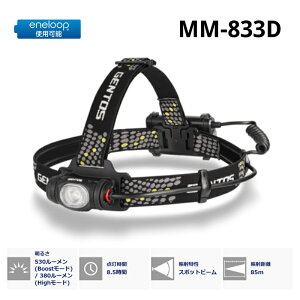 GENTOS(WFgX) ^}X^[ LED^wbhCg MM-833D METAL MASTERV[Y 380[ Gl[vgp\