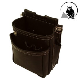 ふくろ倶楽部朱雀　腰袋（大）2段SZ-875-2【釘袋・腰袋】黒