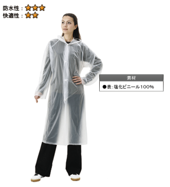 楽天市場】アーヴァンポケットコート クリア120cm ＃1000【雨具
