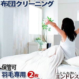 P10倍マラソンセール!!羽毛布団 クリーニング【2枚】保管 可 布団 ふとん 丸洗い 宅配