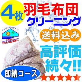 羽毛布団 クリーニング 布団クリーニング ダウン 布団 クリーニング 羽毛 ふとん 丸洗い 4枚 保管オプション追加可 宅配 宅配クリーニング