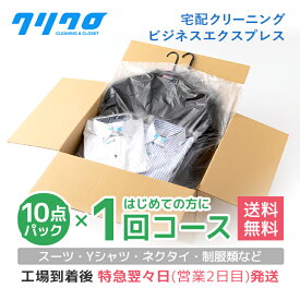 クリーニング 宅配【送料無料】10点まで詰め放題 ビジネスエクスプレス★特急翌々営業日発送★スーツ・Yシャツ・ネクタイ・レディーススーツ・礼服・男女学生服