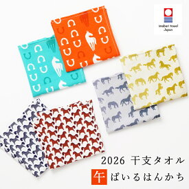 今治産タオル 2026 干支タオル 午 うま ぱいるはんかち 2026干支 新年 お正月 縁起物 手拭 手拭い ハンカチ ミニタオル パイル かわいい