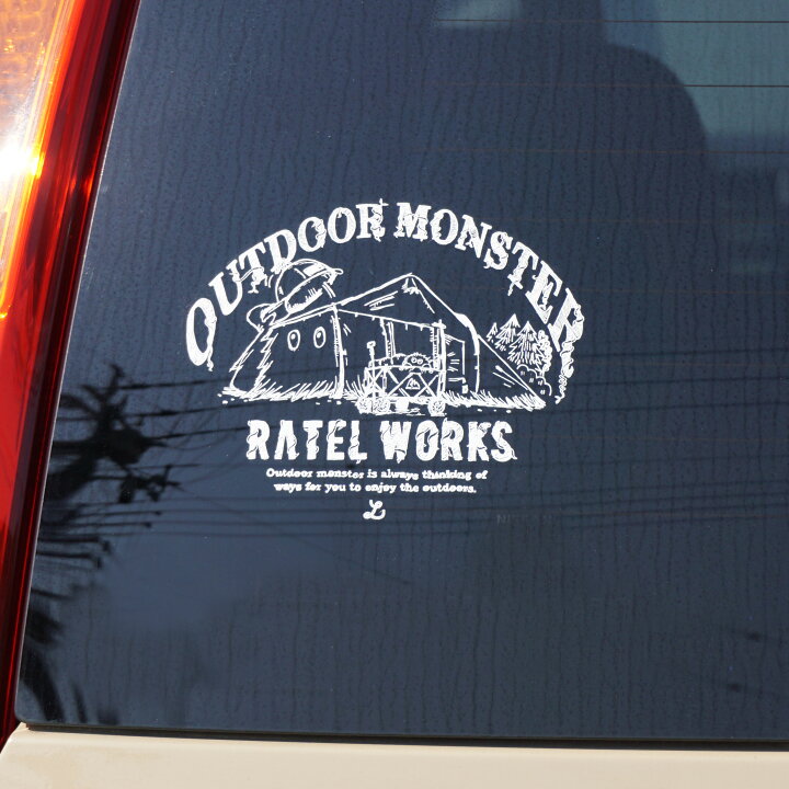楽天市場 Outdoor Monster Ratelworks Collaboration Sticker アウトドアモンスター ラーテルワークスカッティング転写ステッカー ブラック ホワイト 白 黒 Rws0075 Ratel Works Camp