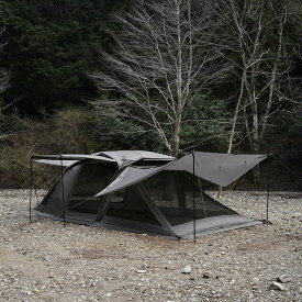 DUELT(デュエルト) RATELWORKS ラーテルワークス キャンプ ファミリーキャンプ デュオキャンプ ペットキャンプ ペット連れキャンプ ペット 犬 脱走防止 テント 跳ね上げ タープ ツール―ムテント 2ル―ムテント 2人 3人 内スカート (RWS0326)