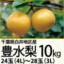 千葉県産白井地区産豊水梨10kg4L〜3L24玉〜28玉（220_梨25）